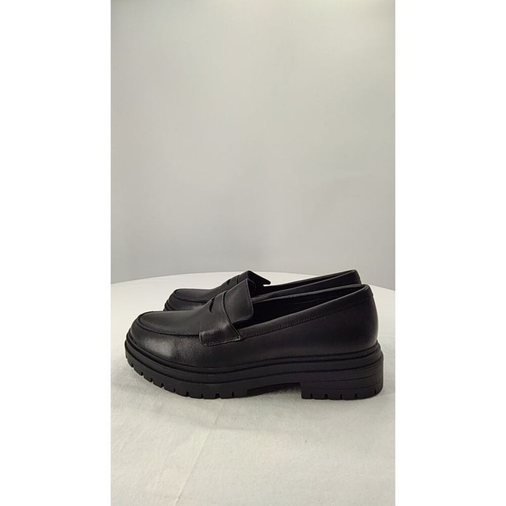 Quince Black Platform Leather Loafers
